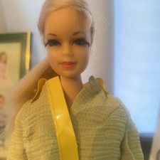 Vintage 1960’s T’T BL Stacey Barbie Doll In Snap Dash Dress Eyelashes Blond picture