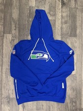 Seattle Seahawks Royal Throwback Standard Issue Nike Hoodie Size Men’s XL picture