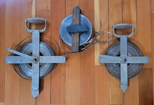 3 Antique Tape Measure Survey Equipment  Lufkin picture