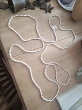 MACY'S FINE PEARL OPAQUE 100 INCH ENDLESS NECKLACE JEWLERY IN BOX STRAND PEARLS picture