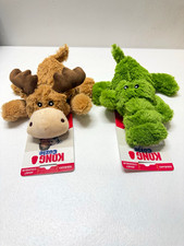KONG Cozie Plush Squeaky Stuffed Dog Toys Lot of 2 Moose & Alligator picture