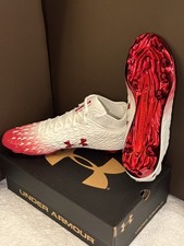 Under Armour Wisconsin Team Issued Spotlight Clone 4.0 MC Football Cleats New picture