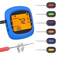 Wireless Bluetooth Meat Thermometer with 6 Temperature Probes for Grilling Blue picture