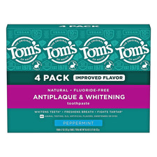 4PK. Tom's of Maine Fluoride-Free Antiplaque & Whitening Toothpaste Peppermint picture