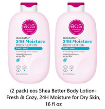 2x eos Shea Better Body Lotion- Fresh & Cozy, 24H Moisture for Dry Skin 16 fl oz picture