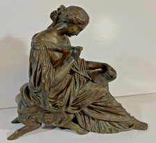 Antique French Bronze Statue of Muse 