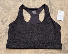 Antonio Melani Longline Sports Bra Sz Large Black Animal Print Unpadded New picture