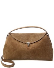 Toteme T-Lock Suede Shoulder Bag Women's Brown picture