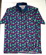 RSVLTS Breakfast Balls Men's L The Office Schrute Farms Stretch Polo Navy picture