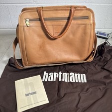 Hartmann Tan Leather Briefcase Messenger Bag Laptop Portfolio Vintage Brown picture