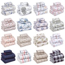 100% Cotton 4PC Bed Sheet Set Deep Pocket Soft Breathable 200 TC All Sizes picture