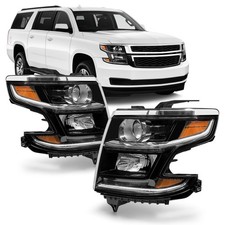 15-20 Suburban 3500HD Tahoe Halogen Headlight Chrome Reflector Pair W/O Bulbs picture
