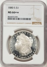 1880-S Morgan Dollar - NGC MS66+* - STUNNING PQ SUPER GEM - LOOKS MS67+ PL - WOW picture