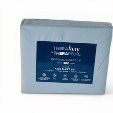 TheraLuxe by Therapedic 300 Thread Count 6-piece Peached Percale King NEW picture