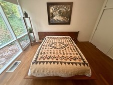 Antique Vintage 1930s Peru Peruvian Flat Weave Wool Rug Or Rug Blanket picture
