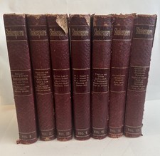 Antique 1870 /80s Shakespeare 7 Of 8 Volumes Leather Bound Porter & Coates Read picture
