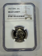 1967 Washington Quarter SMS NGC MS-67 CAMEO picture