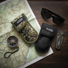 NATO® Tactical Watch & Pocket Knife Travel Pouch Ballistic Nylon EDC Carry Case picture