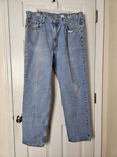  Levis Vintage 2002 550 Blue Jeans Mens 40x32 Tapered Leg Relaxed Fit Light Wash picture