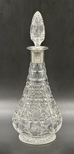 1943 Mappin & Webb Sterling Silver Crystal Decanter Matching Stopper L Monogram picture