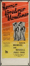 Gentlemen Prefer Blondes 1953 Original Movie Poster Marilyn Monroe Swedish Stolp picture