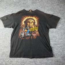 Vintage 3D Emblem T Shirt Mens XL Black Cotton 1994 Sturgis Brothers In The Wind picture