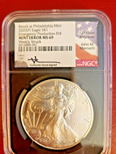 2020 (P) American Silver Eagle MINT ERROR Coin FDI Emergency NGC MS69 Mercanti picture