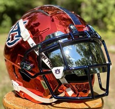 SCHUTT F7 Auburn Football Helmet FULL CHROME Orange Navy Facemask Decals Nike picture