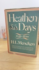 Signed HL Mencken-Heathen Days-Dust Jacket-near Fine picture