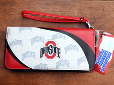 NEW Women's Ohio State Buckeyes NCAA Wallet Curve Zip Wrist Purse picture