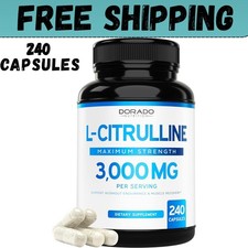 L-Citrulline 3000mg 240 Capsules GMP Certified  & Non-GMO Free Form Amino picture