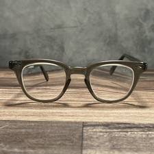 Vtg 1950s-1960s USS Military GI Eyegralsses Frames Smoke Gray Clear 46mm 22mm picture