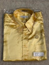Vintage International Male Enrico Rossini Gold Satin Dress Shirt M NWT Deadstock picture