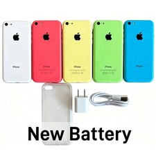 Apple iPhone 5C Unlocked 8/16/32GB BLUE/PINK/WHITE/ YELLOW - New Battery picture