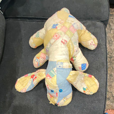 Vintage Handmade Quilted Patchwork Stuffed Dog Folk Art Primitive Textile Doll picture