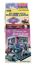 Lot Of 5 Vintage Plastic Canvas Barbie Bedroom Attic Beauty Salon Pattern Books picture