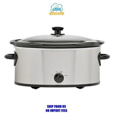 Mainstays 6 Quart Oval Slow Cooker, with Stainless Steel Finish and Glass Lid picture