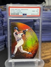 1999 Metal Universe Derek Jeter Planet Metal Die-Cut #6 PSA 8 NM-MT Yankees picture