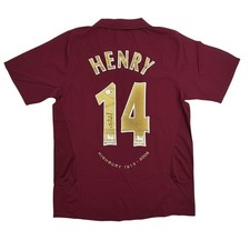 Autographed/Signed Thierry Henry Arsenal Red Soccer Jersey Beckett BAS COA picture