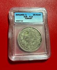 AH1293/1 20 KURUSH TURKEY ICG F 12 SILVER COIN picture