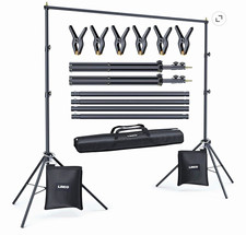 LINCO 7x10 ft Adjustable Telescopic Backdrop Support Stand System, Black picture