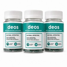 3 Pack DEOS Internal Deodorant Body Odor Control 30 Capsules Each 90 Total picture