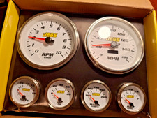 Jegs 6 - Gauge Set, White Analog Face w/ 5