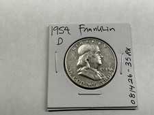 1954 D Franklin Silver Half-Dollar Fine Condition 081426 35rk picture