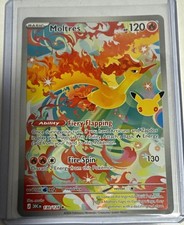 Pokemon TCG Moltres 130/128 Celebrations Ultra Rare Holo Full Art English 2021 picture
