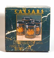 Caesars Palace Limited Edition Black & Gold Mug Set of 4 in Original Box picture