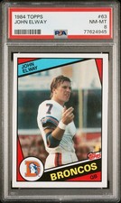 Graded 1984 Topps John Elway #63 Rookie RC Football Card PSA 8 NM-MT picture