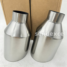 2X Big 5″ Polished Exhaust Tip 2.5″ Inlet Angle Double Wall FOR Dogge RT SRT RAM picture