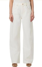 PAIGE ARELLIA 29 WITH TWISTED SEAMS TONAL ECRU HIGH RISE JEANS SIZE 29 $269 picture