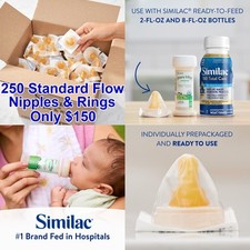 250 Similac Baby Formula Twist Nipples & Rings Infant Bottle Standard Flow NEW picture